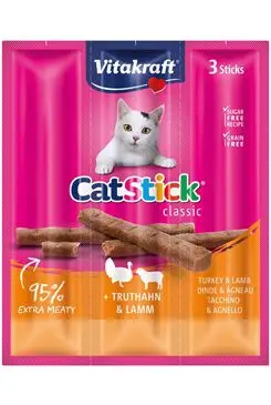Vitakraft cat pochoutka stick mini turkey/lamb 3x6g