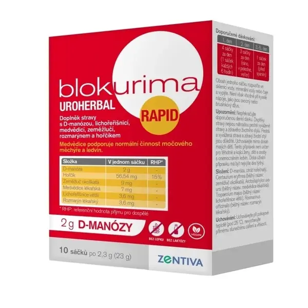 Blokurima Uroherbal Rapid 2 g D-manózy 10 sáčků
