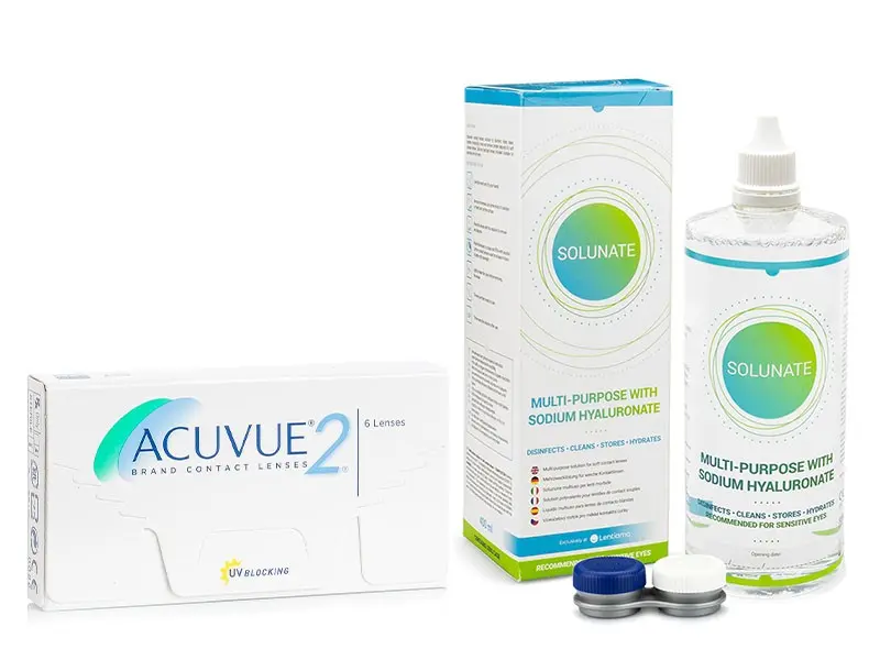 Johnson & Johnson Acuvue 2 (6 čoček) + Solunate Ⓢ Multi-Purpose 400 ml s pouzdrem