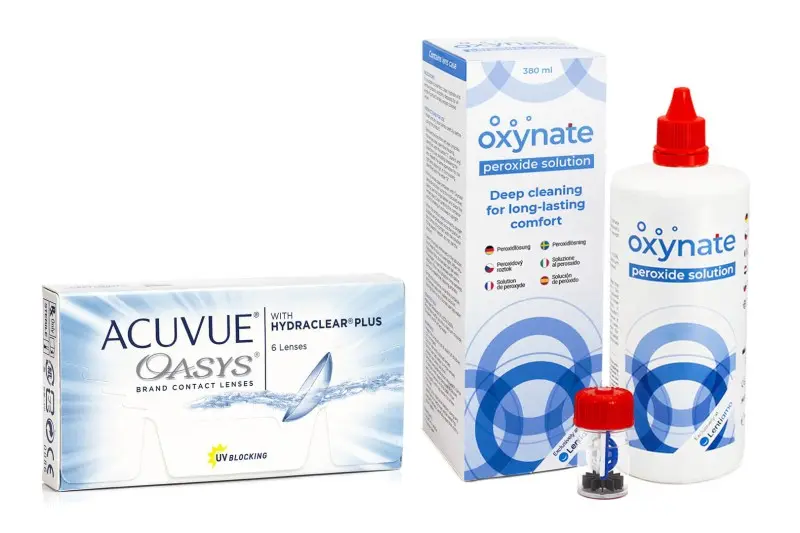 Johnson & Johnson Acuvue Oasys (6 čoček) + Oxynate Peroxide 380 ml s pouzdrem