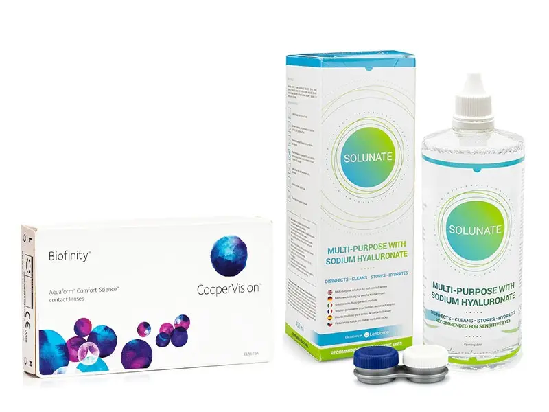 CooperVision Biofinity (3 čočky) + Solunate Ⓢ Multi-Purpose 400 ml s pouzdrem