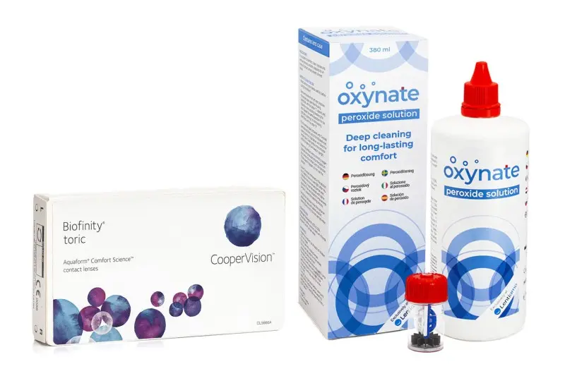 CooperVision Biofinity Toric (3 čočky) + Oxynate Peroxide 380 ml s pouzdrem