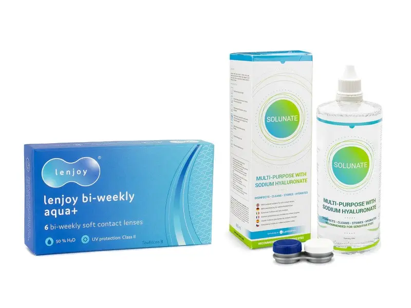 PegaVision Lenjoy Bi-weekly Aqua+ (6 čoček) + Solunate Ⓢ Multi-Purpose 400 ml s pouzdrem