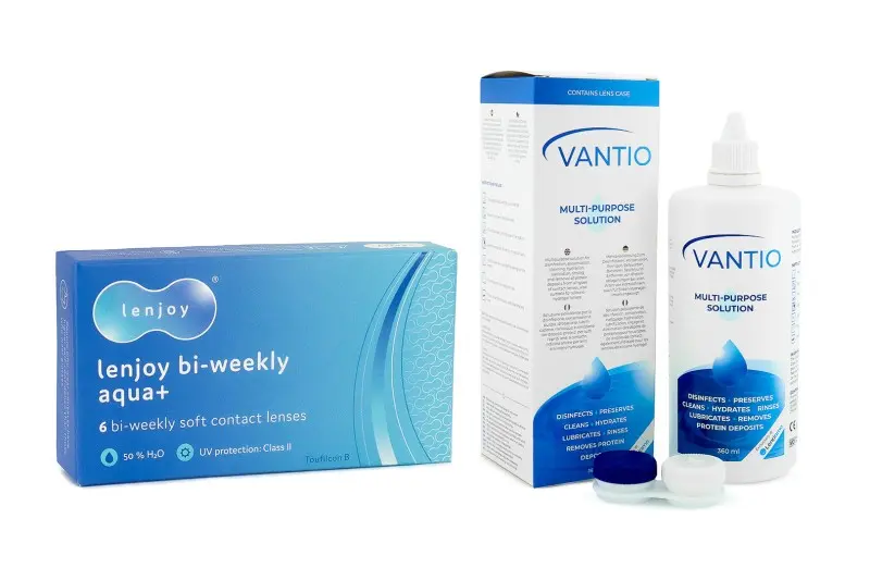PegaVision Lenjoy Bi-weekly Aqua+ (6 čoček) + Vantio Multi-Purpose 360 ml s pouzdrem
