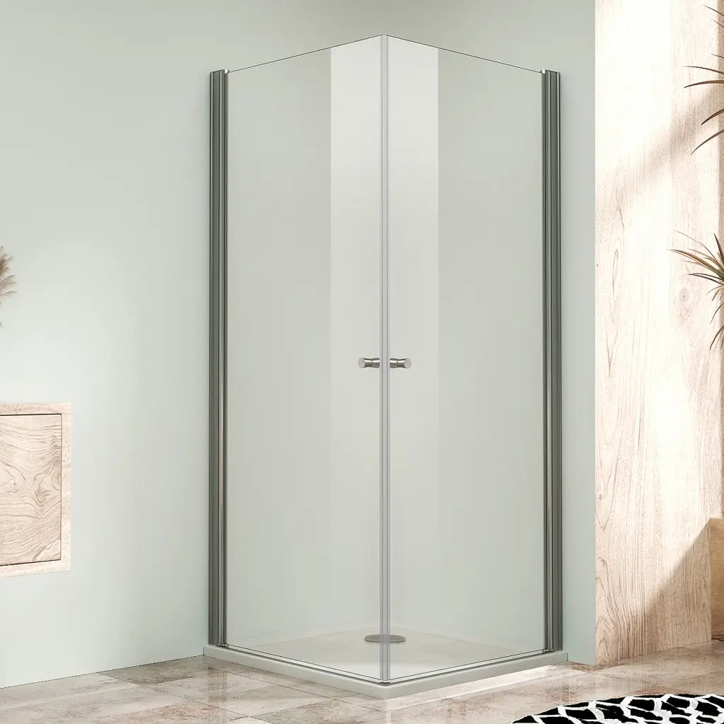 WellMall Sprchová zástěna 85x85, oboustranně otevírací, čirá, chrom -  ALFA DUE 8595703826719