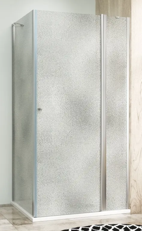 WellMall Sprchová zástěna 130x80, obdélníková, grape, chrom (95+40/80) - ALFA LINE COMBI 8595703853258