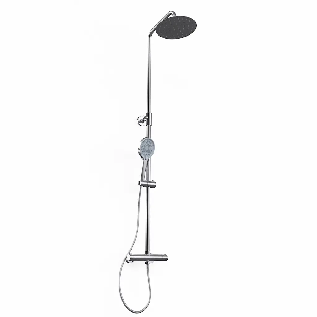 WellMall EAST Chrom Sprchový set s termostatickou baterií - kulatý 8595703833397
