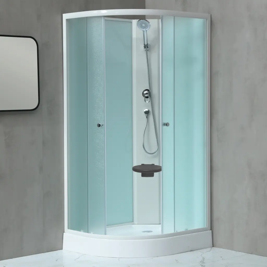 WellMall MILD AS-Pravý 100x80 WHITE Sprchový box asymetrický s akrylátovou vaničkou a sedátkem 8595703850004