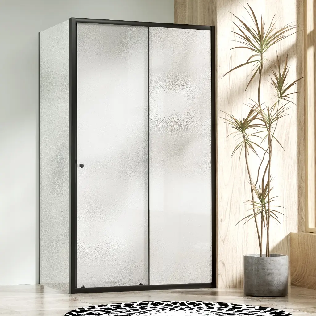 WellMall NICOL COMBI Black 90x90 grape Sprchový kout s posuvnými dveřmi 8595703836855