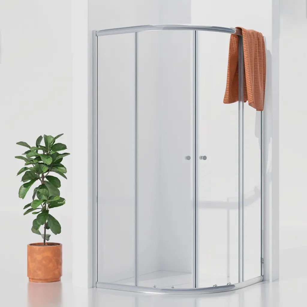 WellMall POINT 80x80 Clear Čtvrtkruhová sprchová zástěna 8595703826085