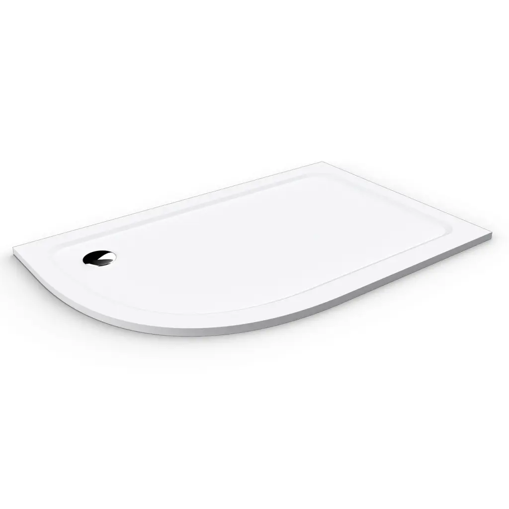 WellMall ROCKY 100x80x3 čtvrtkruhová mramorová vanička pravá 8595703804960