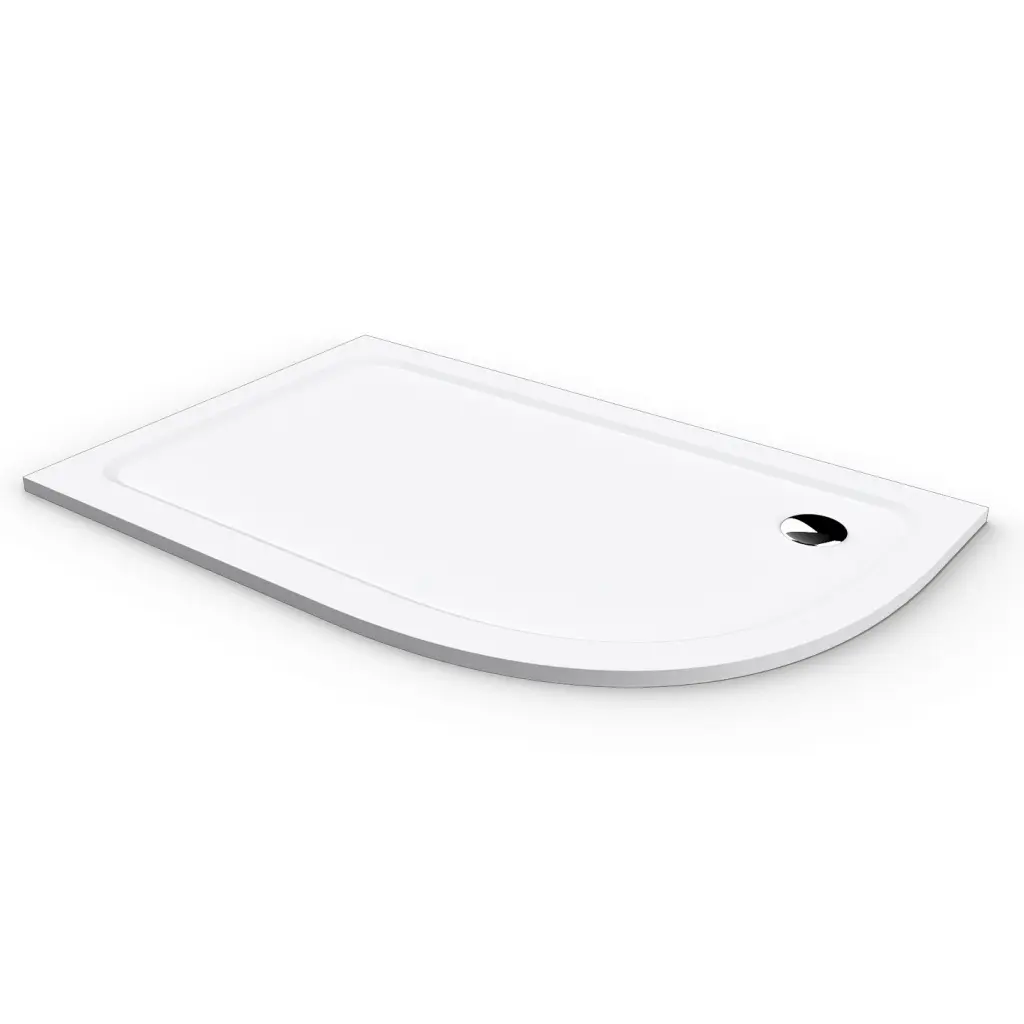 WellMall ROCKY 120x90x3 čtvrtkruhová mramorová vanička levá 8595703856228