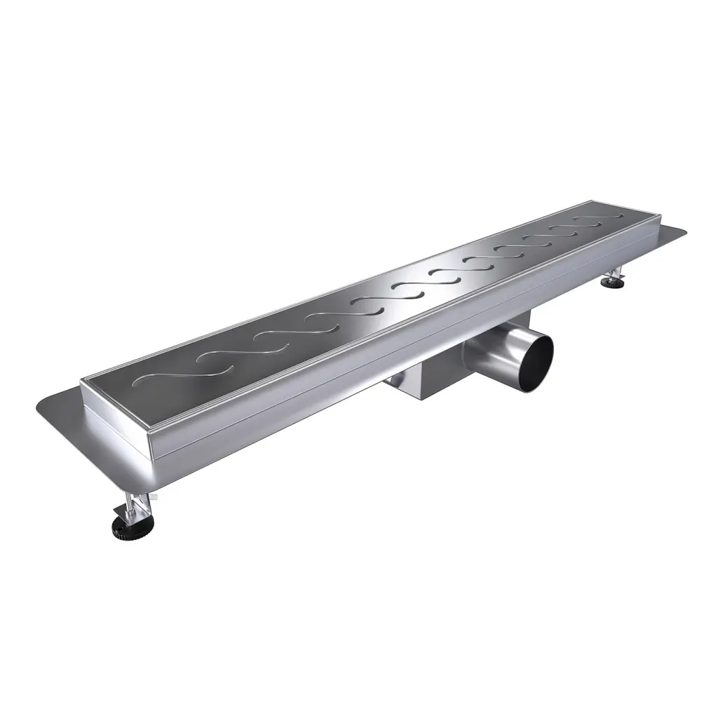 WellMall W-DRAINWELL 100 Chrom Odtokový podlahový žlab, vlnky 8595703833328