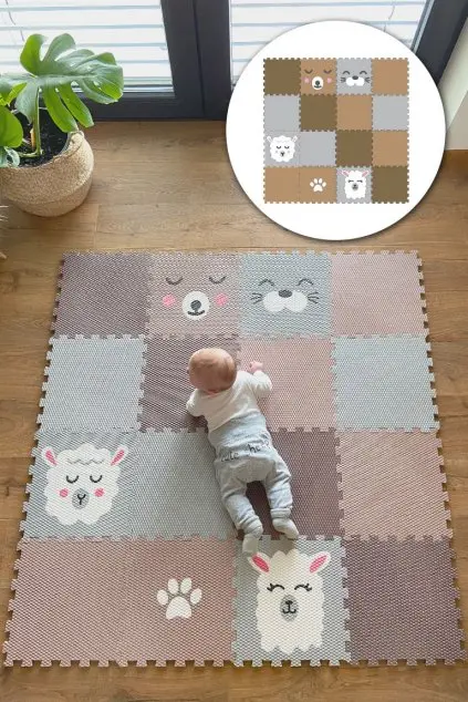 Minideckfloor podlaha 16 dílů - beránek, lama, tuleň, méďa, tlapka