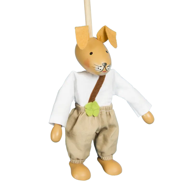 Loutka bez nití - Zajíček 16 cm