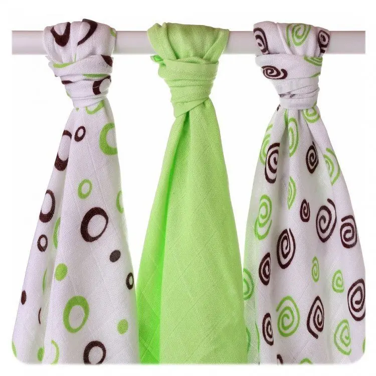 XKKO Bambusové pleny BMB Lime mix 70x70cm 3ks