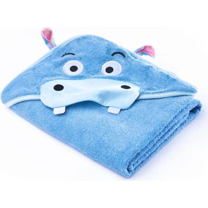 Sensillo Dětská osuška Water Friends 100x100 cm blue hippo