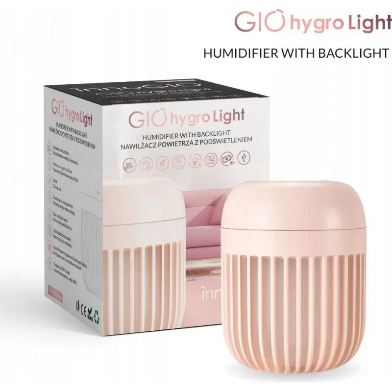 Innogio zvlhčovač GIOhygro s podsvícením Pink