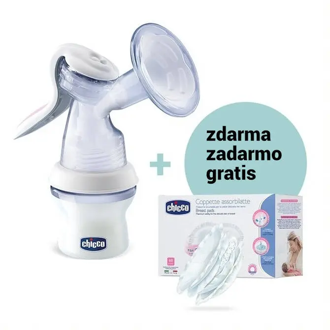 Chicco Ruční odsávačka mateřského mléka nf + prsní vložky 60ks