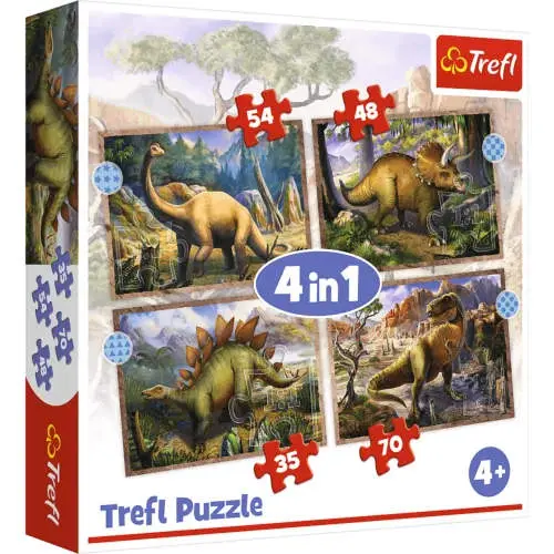 Trefl Puzzle Zajímaví dinosauři 4v1