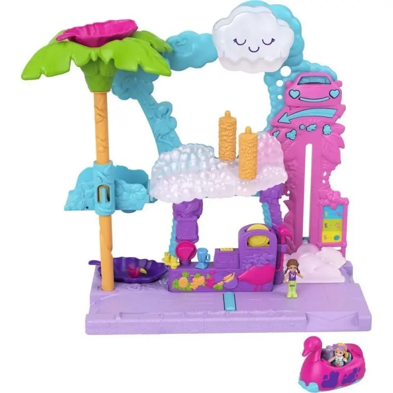 Mattel polly pocket pollyville zábavná automyčka plameňák, hhj05