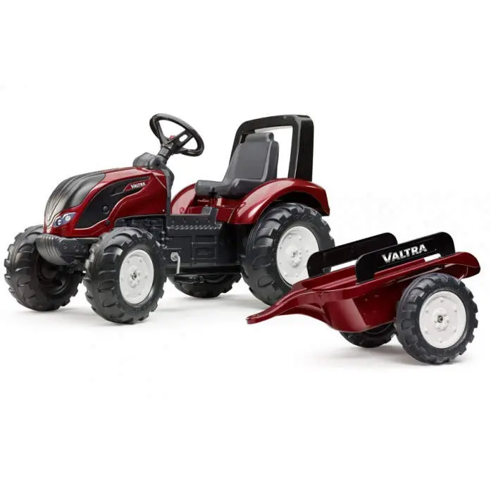 Falk Traktor šlapací Valtra s valníkem s vlečkou