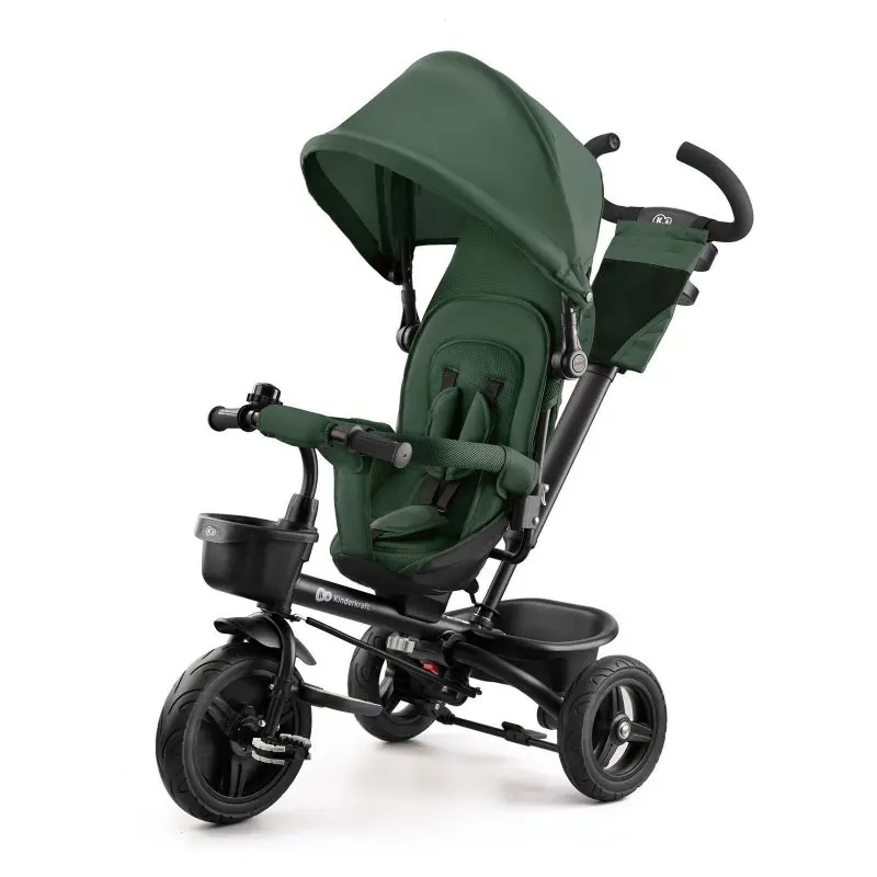Kinderkraft Tříkolka Aveo Malachite Green s vodicí tyčí