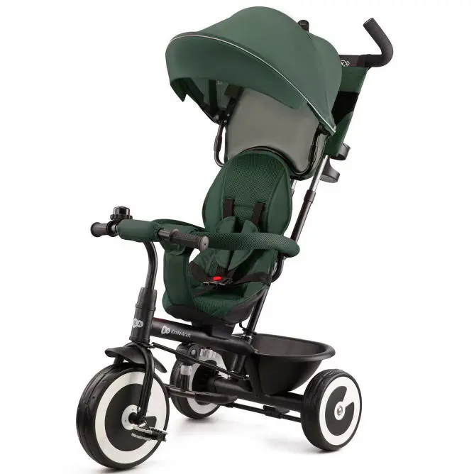 Kinderkraft Tříkolka ASTON MYSTIC GREEN s vodicí tyčí