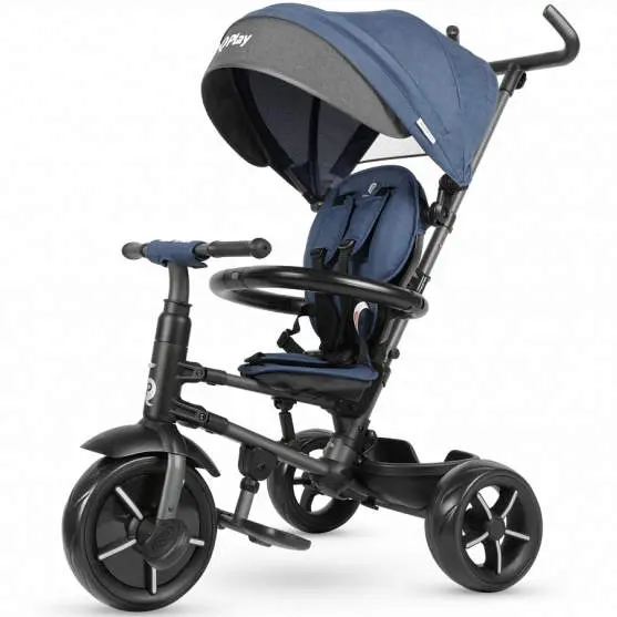 Milly Mally Qplay Tříkolka Rito Deluxe Rubber s vodiví tyčí Star Blue