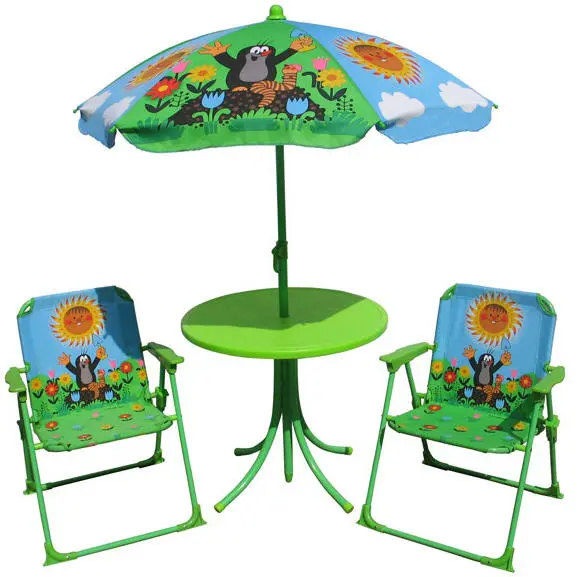 Zahradní set Krtek - 2 židle, stolek, deštník