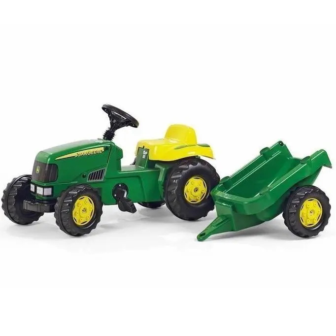 Rolly Toys Šlapací traktor Rolly Kid J.Deere s vlečkou zelený