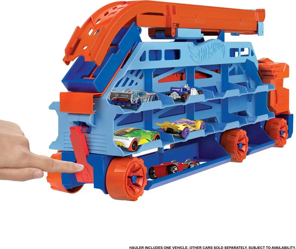 Mattel Hot Wheels transporter sjezd 2v1