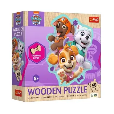 Trefl Puzzle 50 drevněných dílků veselá parta pejsků DrewnKontur