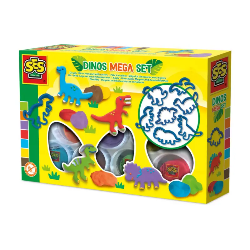 Ses modelína Megatava dinos 7x90g + formičky