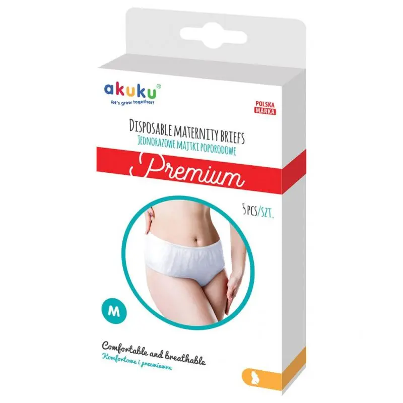 Akuku Jednorázové poporodní kalhotky PREMIUM vel. M 5ks