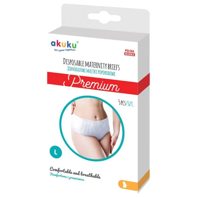 Akuku Jednorázové poporodní kalhotky PREMIUM vel. L 5ks