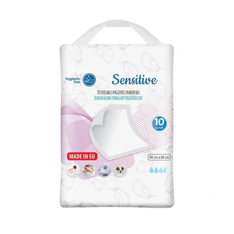 Akuku Jednorázové hygienické přebalovací podložky Sensitive 10 ks - 90x60