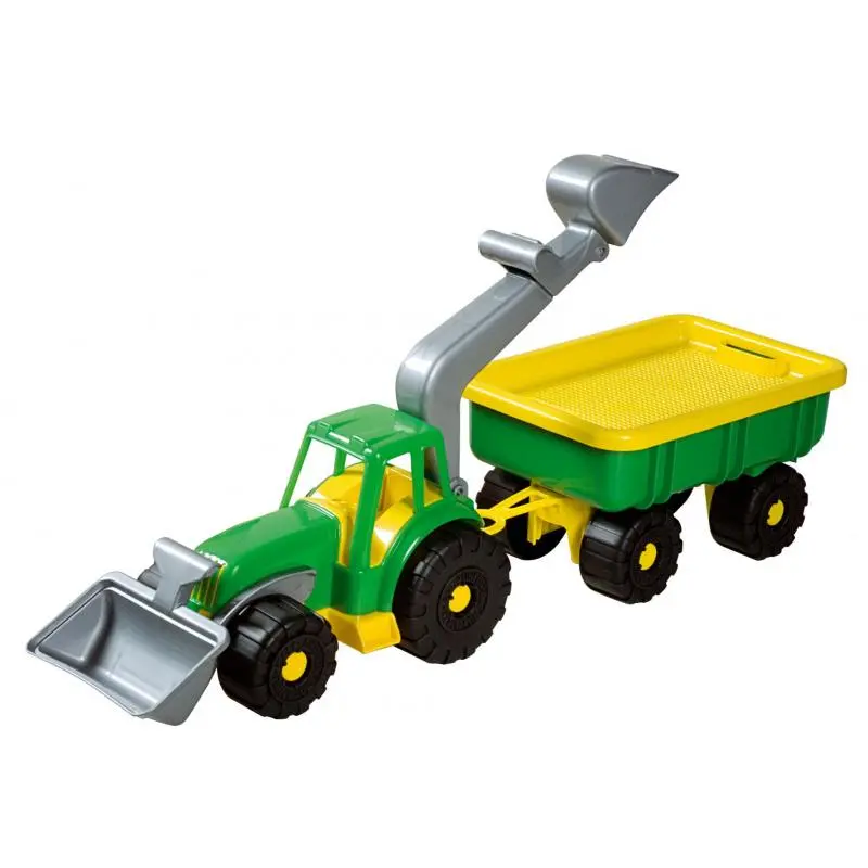 Androni Traktorový nakladač s vlekem Power Worker - délka 58 cm, zelený