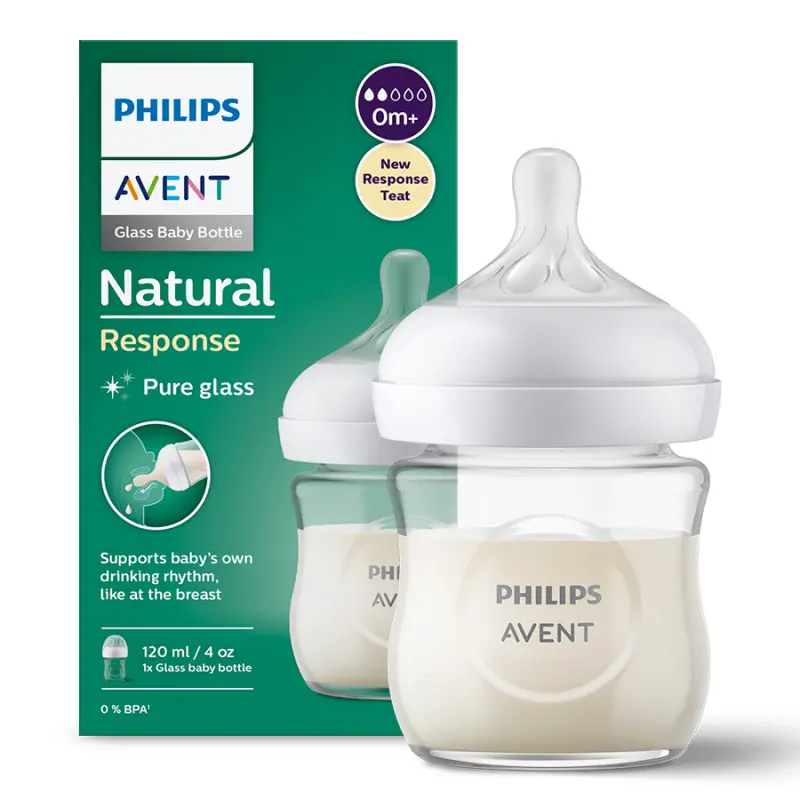 Avent Láhev Natural Response skleněná 120 ml, 0m+