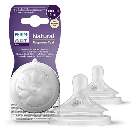 PHILIPS AVENT Savička Natural Response 3 pomalý průtok 1m+, 2 ks