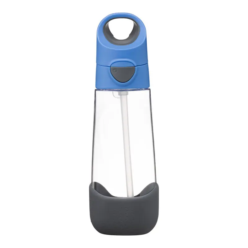 B.box BB00224 láhev na vodu tritanová se slámkou 600 ml Blue Slate
