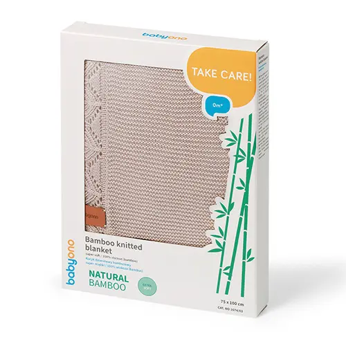 BABYONO Deka pletená bambusová 75 x 100 cm - Beige