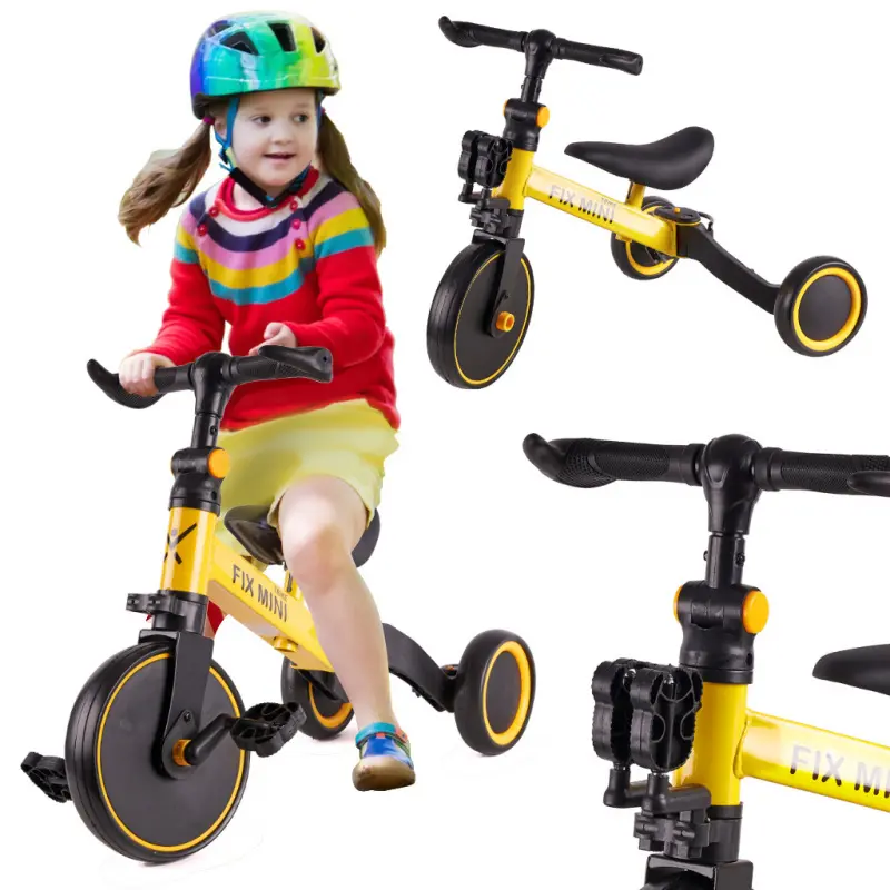 Trike Fix Mini balanční tříkolka 3v1 s pedály žlutá