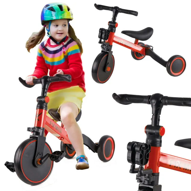 Trike Fix Mini odrážedlo tříkolka 3v1 s pedály červená