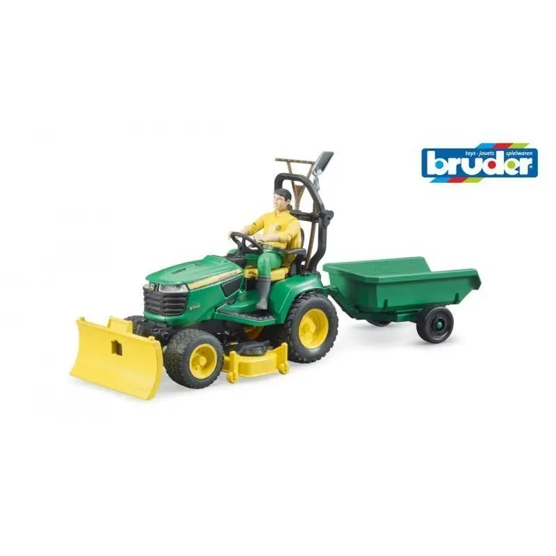 Bruder Malotraktor JOHN DEERE + vozík a figurka