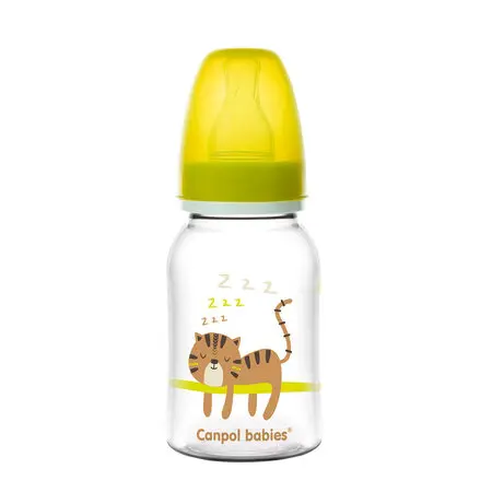Canpol Babies Kojenecká láhev úzká 120 ml AFRICA žlutá