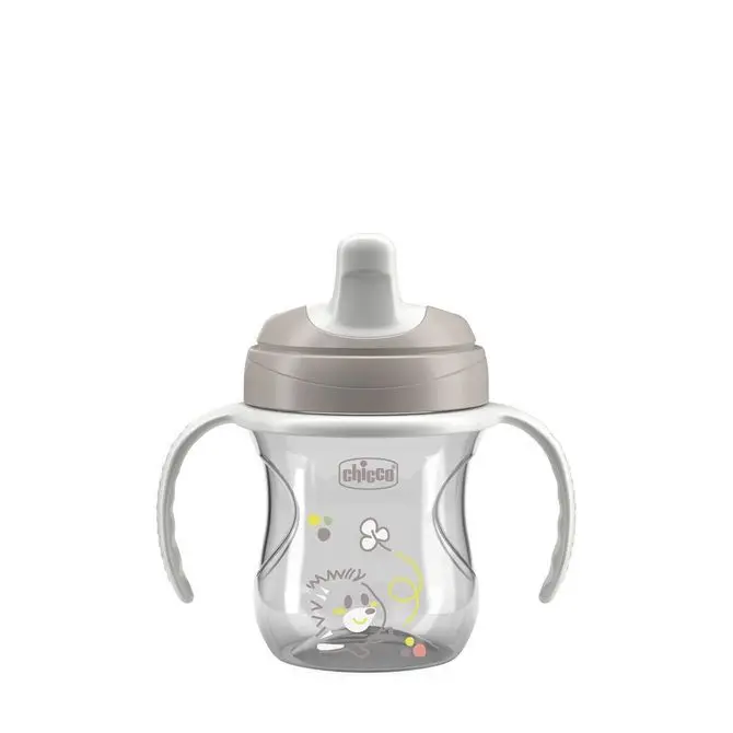 Chicco Hrníček niekapek s tvrdým pítkem 200ml 6+ šedý