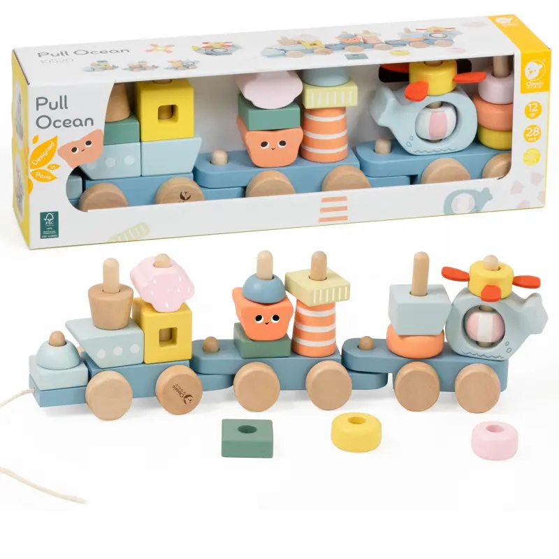 Classic world Dřevěné puzzle Montessori Ocean Train