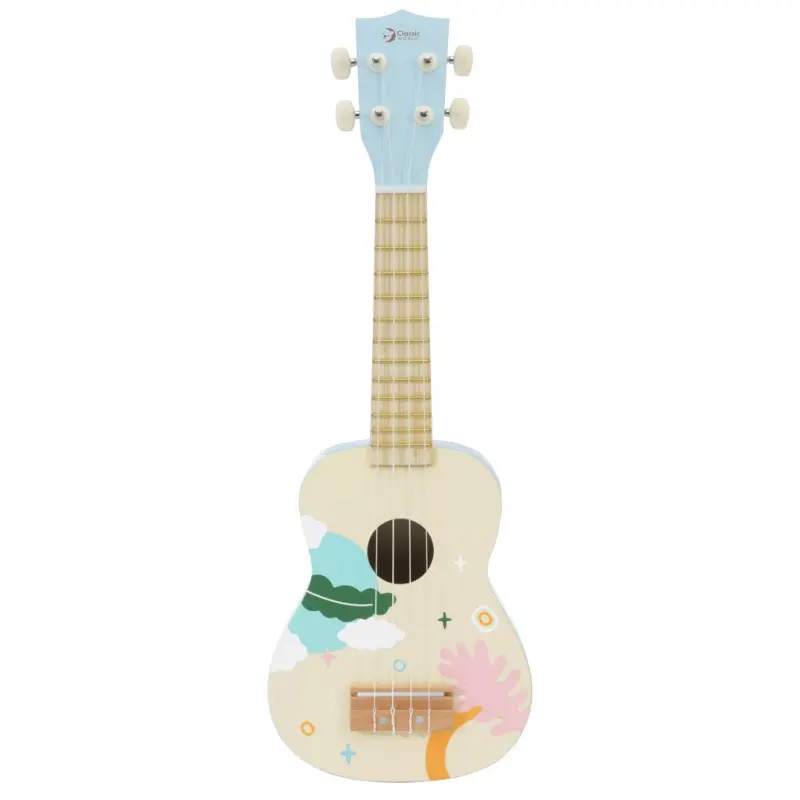 Classic world Dřevěná ukulele kytara pro děti modrá