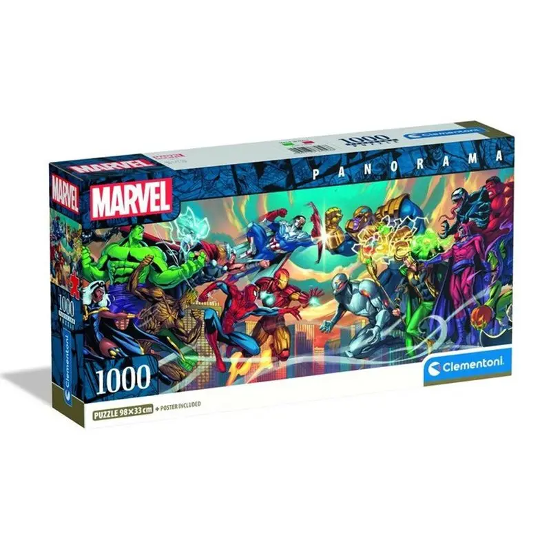 Clementoni Puzzle 1000 Panorama Heroes vs Villains 37056